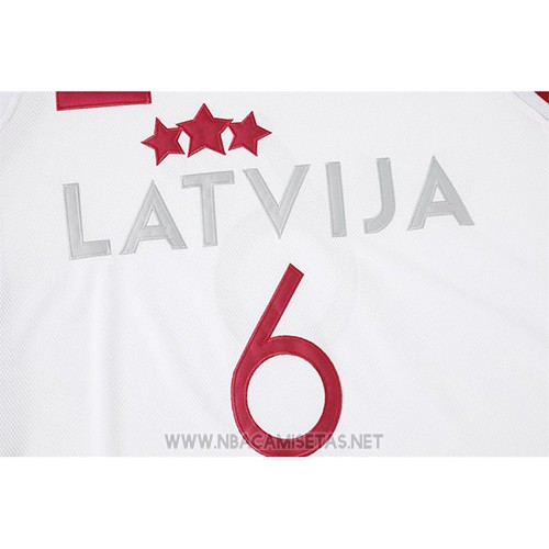 Camiseta Latvija Kristaps Porzingis NO 6 Blanco